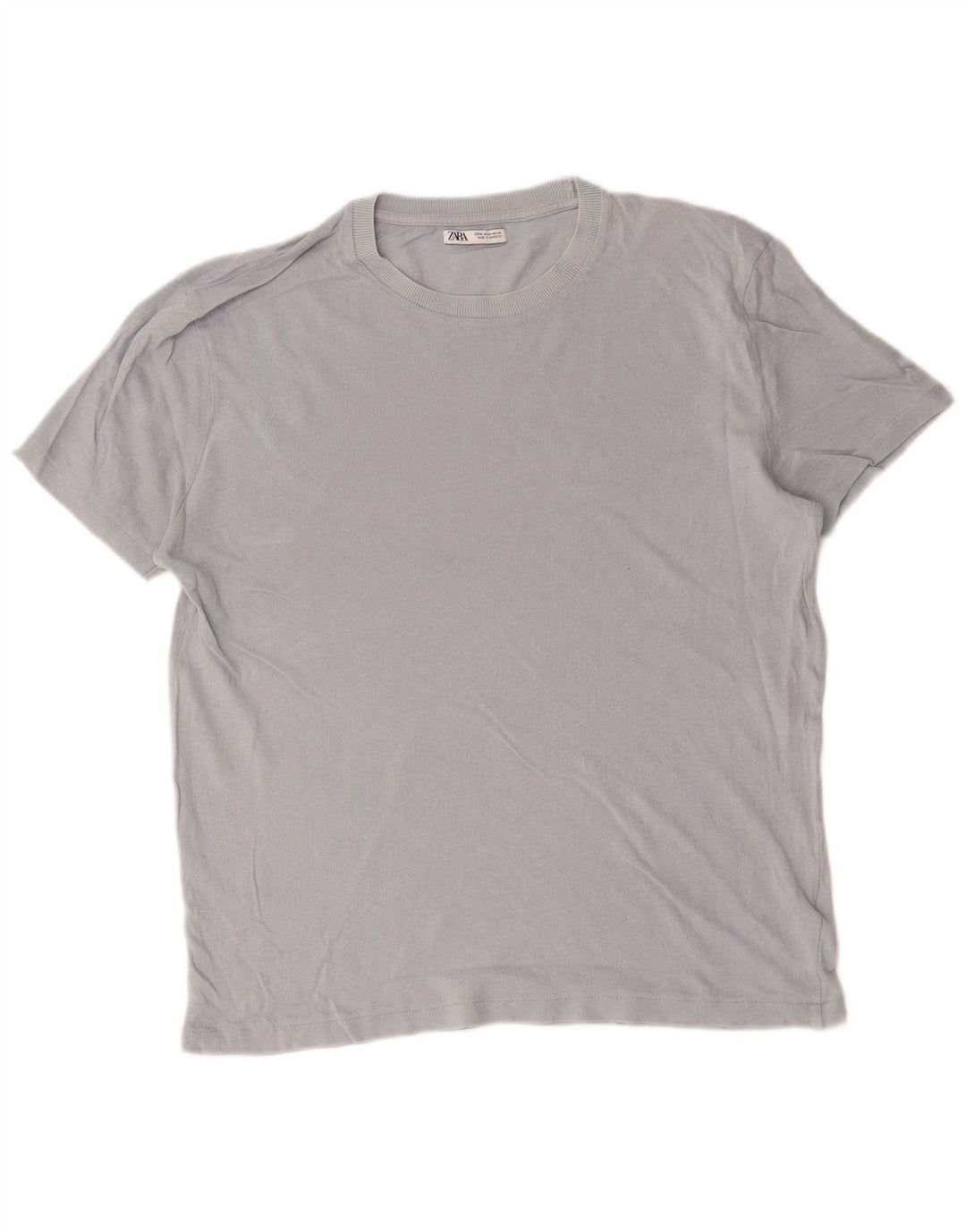 Zara Herren T-Shirt Top mittelgraue Baumwolle