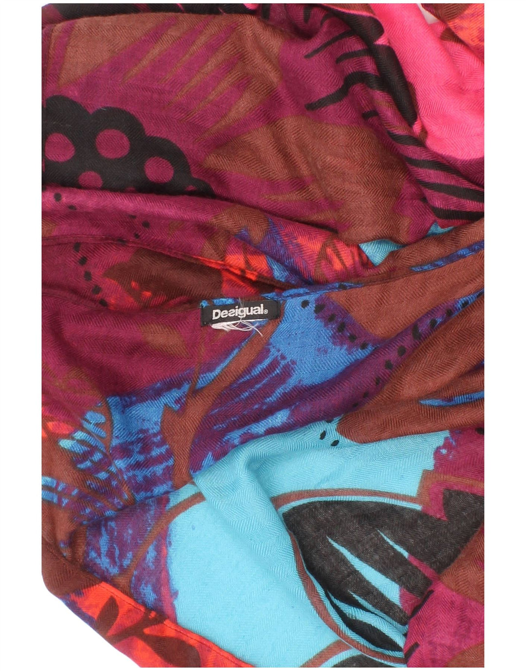 Desigual Damen-Schal mit grafischem Rechteck, Einheitsgröße, mehrfarbig, Bohemian-Stil