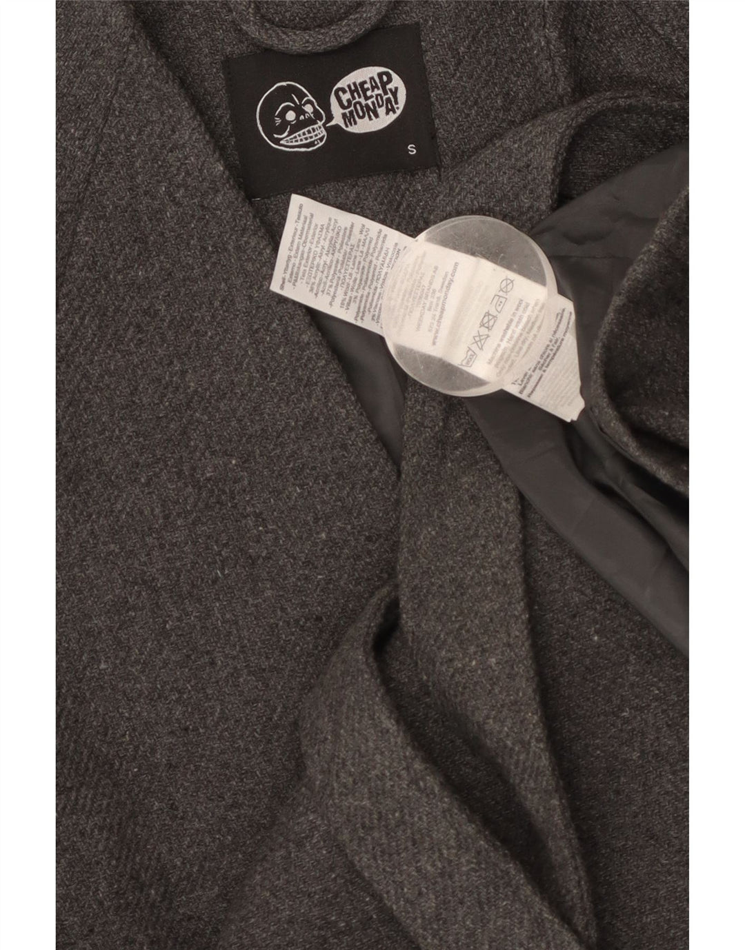 CHEAP MONDAY Damenmantel UK 10 Small Graues Acryl