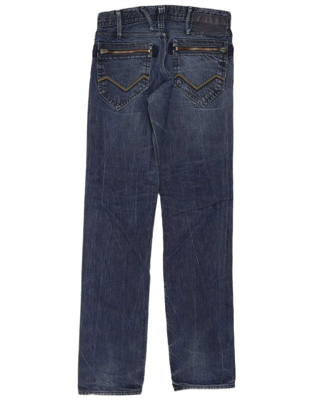 Energe Damen Liam Straight Jeans W31 L36 Blaue Baumwolle