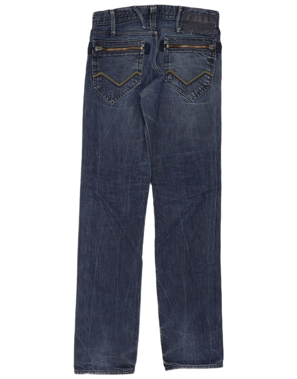 Energe Damen Liam Straight Jeans W31 L36 Blaue Baumwolle