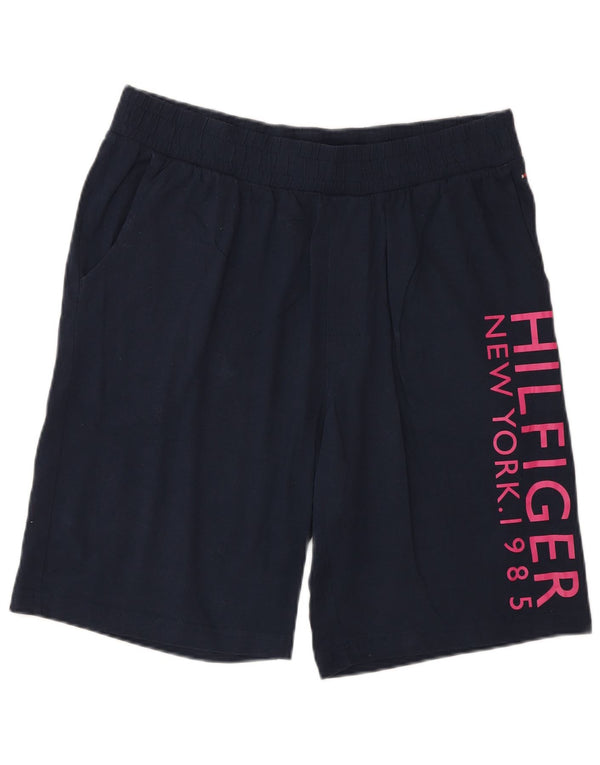 Tommy Hilfiger Herren-Sportshorts mit Grafik, groß, marineblaue Baumwolle