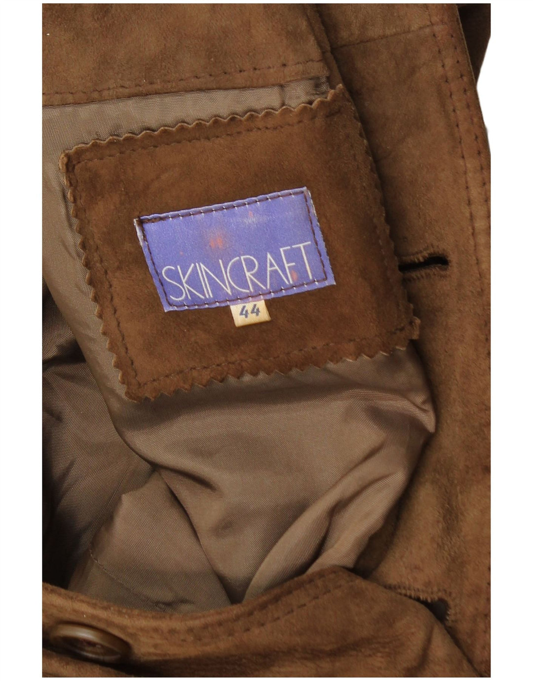 VINTAGE Herren Wildleder Bomberjacke IT 44 XS Braun