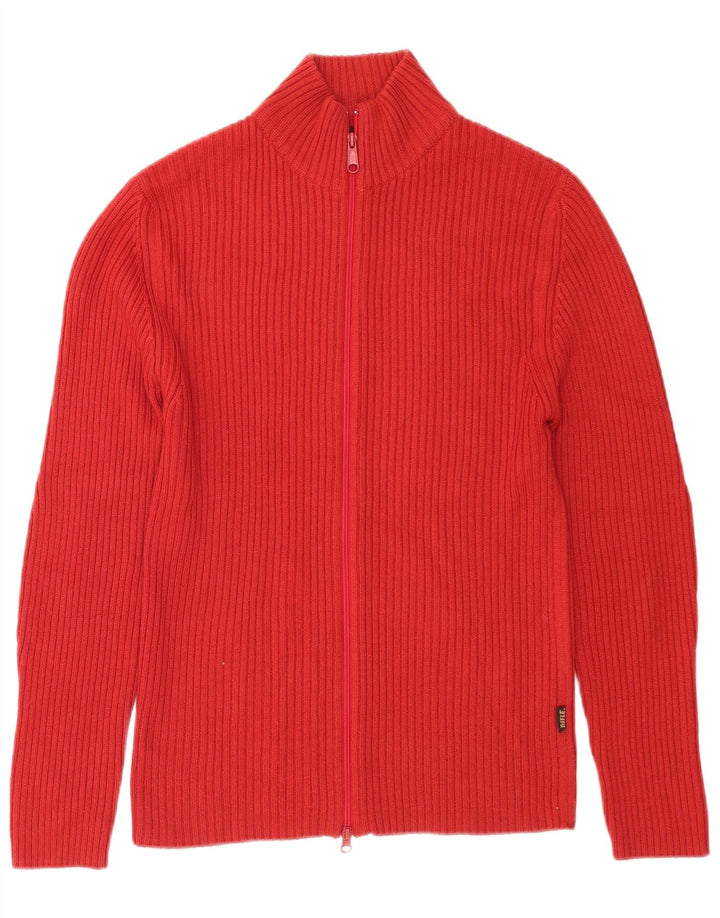 Rifle Herren-Strickjacke, groß, rote Merinowolle