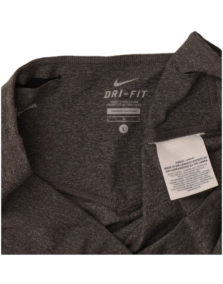 Nike Damen Dri Fit Capri Leggings UK 16 Large Grau Polyester