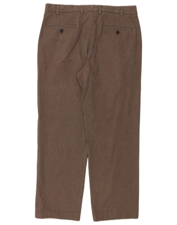 Brooks Brothers Herren 346 gerade Chinohose W34 L29 braune Baumwolle