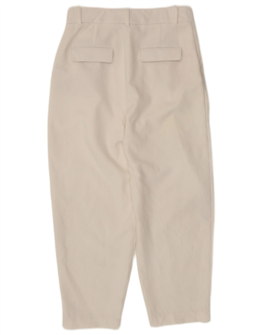 ZARA Damen Tapered Pegged Freizeithose Small W26 L25 Weiß Polyester