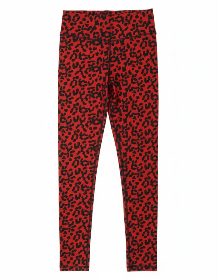 Guess Grafik-Crop-Leggings für Damen, UK 14, großes rotes Polyester mit Tiermuster
