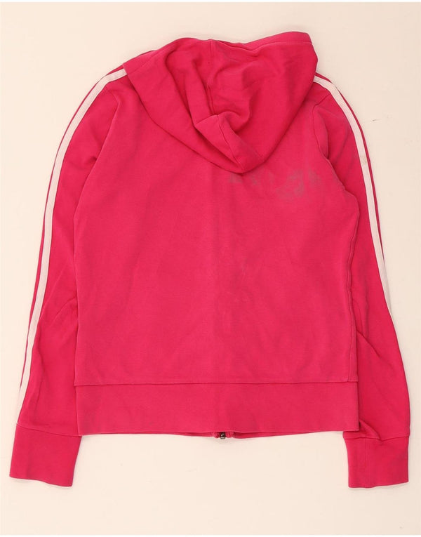 Adidas Damen Zip Hoodie Pullover UK 8 Small Rosa Baumwolle