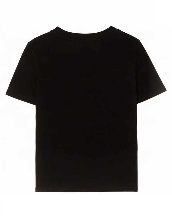 Zara Damen Crop T-Shirt Top UK 10 Small Schwarz Viskose