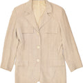 VINTAGE Womens 3 Button Blazer Jacket IT 44 Medium Beige Viscose | Vintage Vintage | Thrift | Second-Hand Vintage | Used Clothing | Messina Hembry 