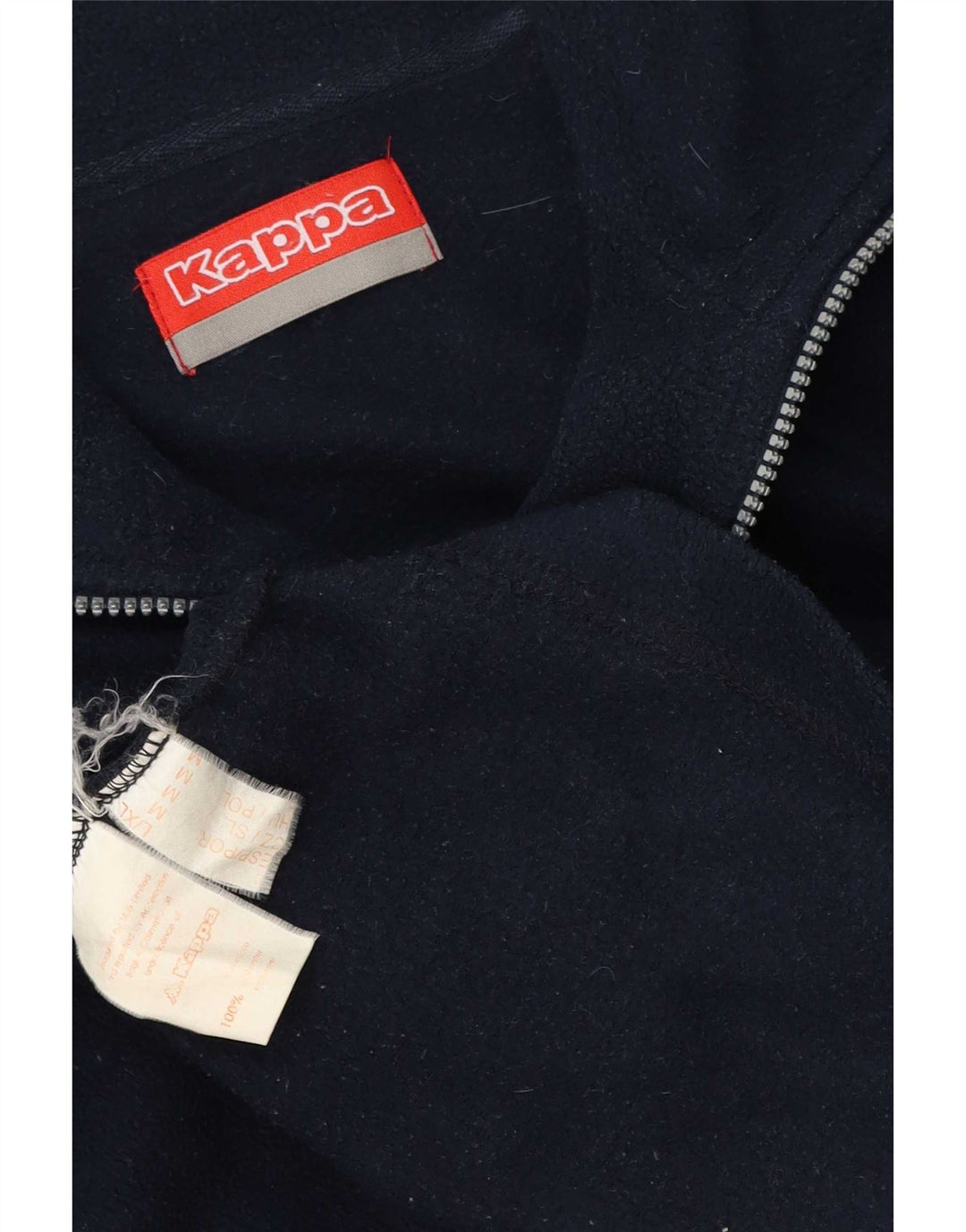Kappa Herren-Fleecepullover mit Reißverschluss am Hals, mittleres marineblaues Polyester