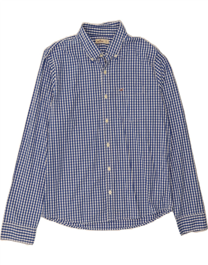 HOLLISTER Mens Shirt XL Blue Gingham Cotton Vintage Hollister and Second-Hand Hollister from Messina Hembry 