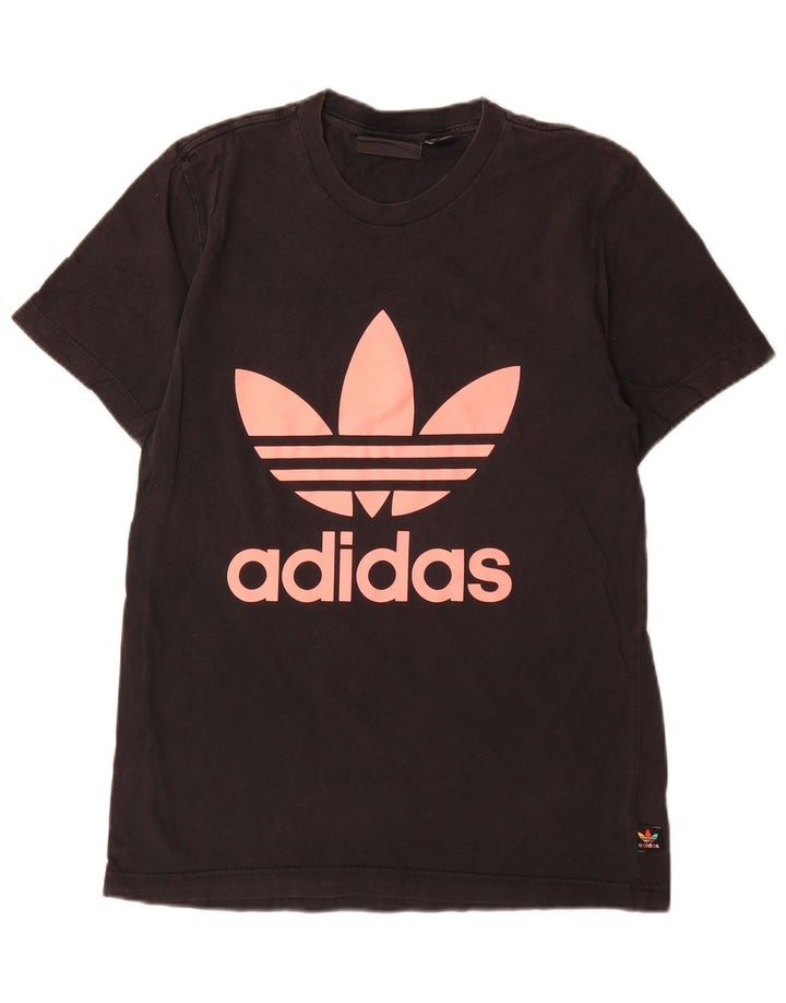 Adidas Damen Pharrell Williams Graphic T-Shirt Top Small Schwarz Baumwolle