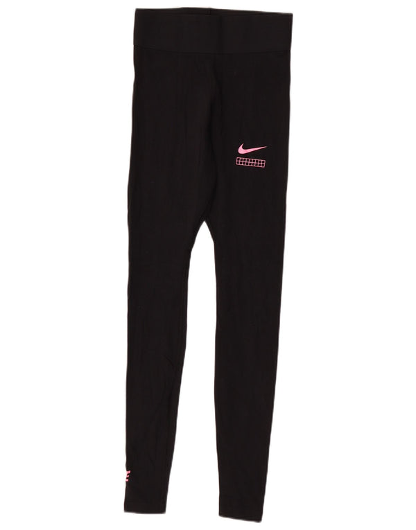 Nike Damen Graphic Crop Leggings UK 4 XS Schwarz