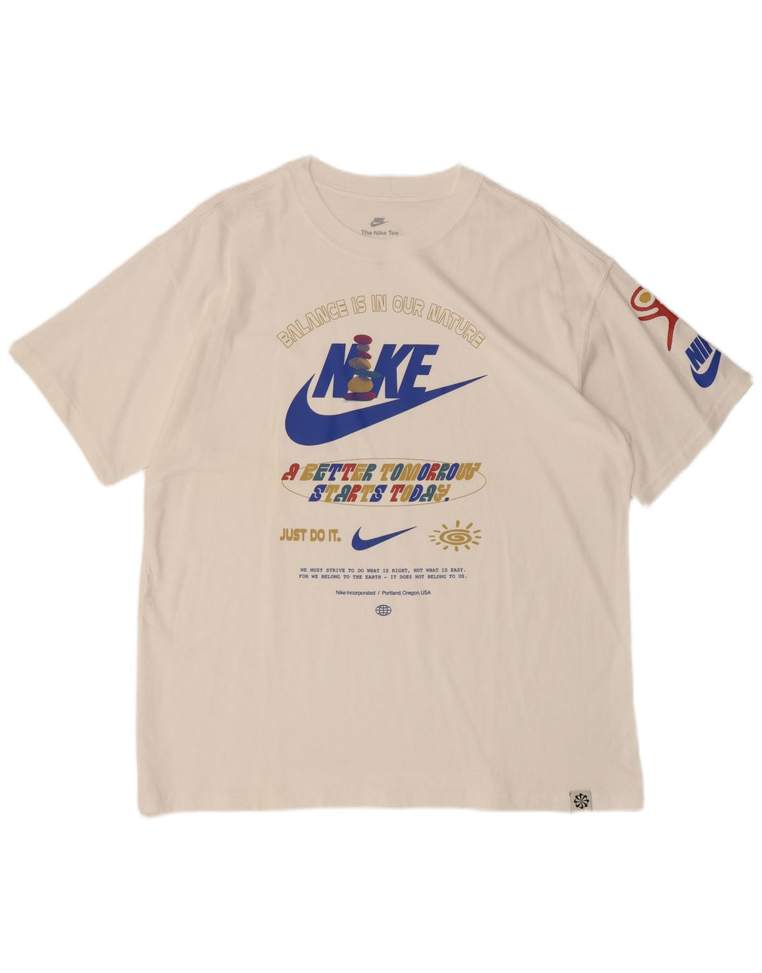 Nike Herren-T-Shirt mit Grafik, Größe L, Weiß