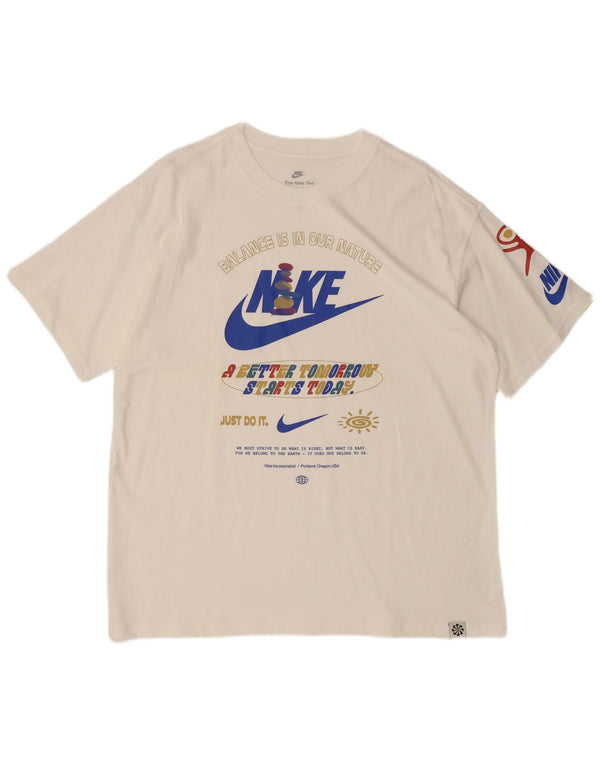 Nike Herren-T-Shirt mit Grafik, Größe L, Weiß
