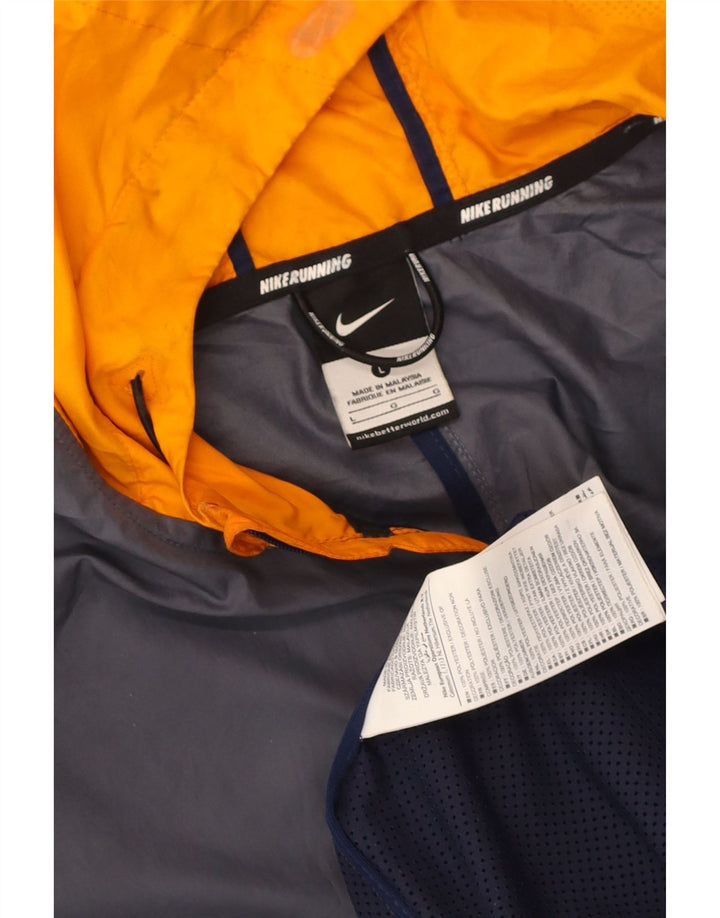 Nike Herren-Lauf-Trainingsanzug mit Kapuze, große Jacke, Marineblau, Farbblock