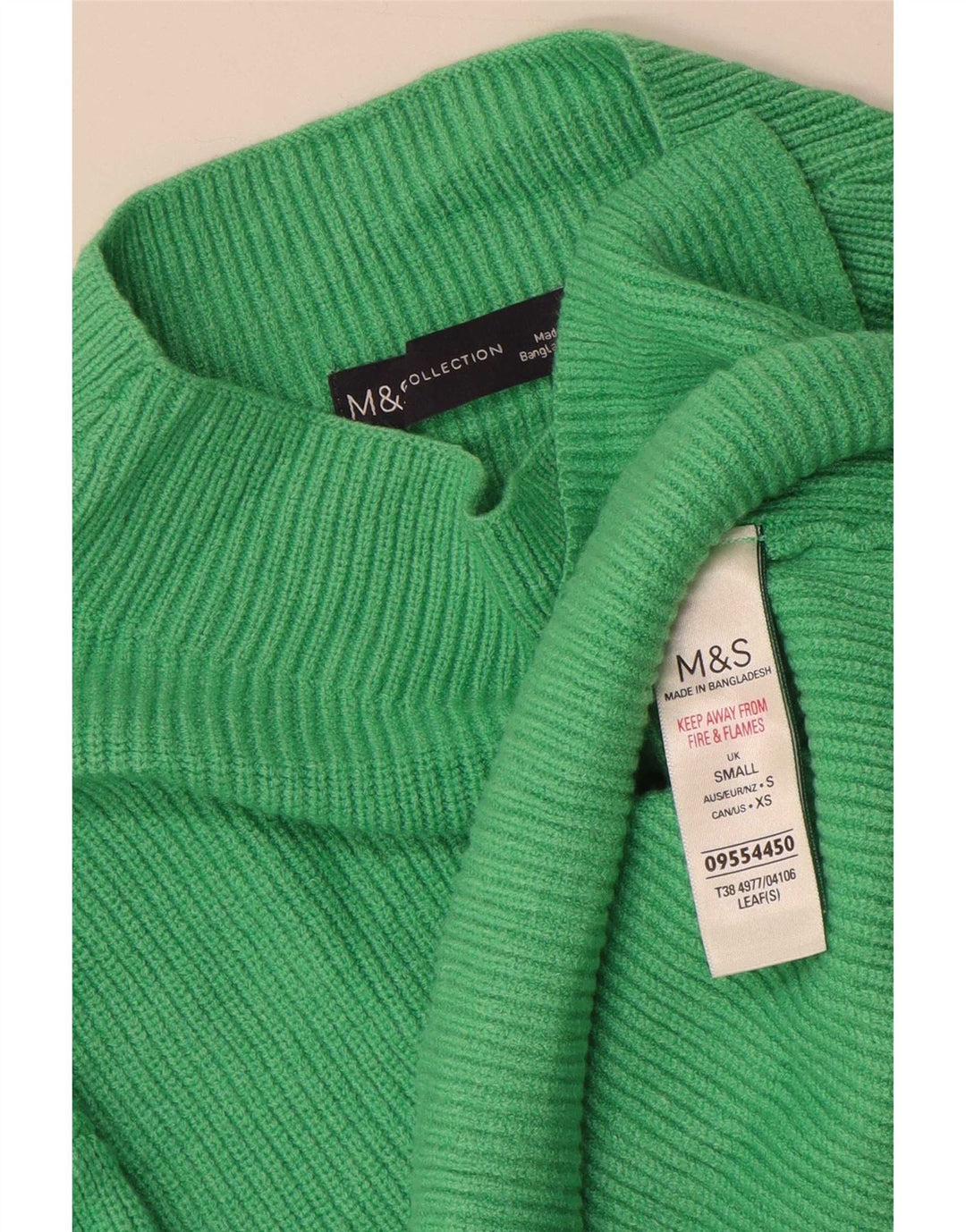 Marks & Spencer Damen-Pullover mit Rollkragen, Gr. 10, Größe S, grüne Viskose