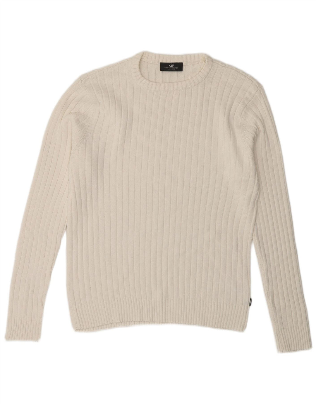 Vintage Herren Pullover mit Rundhalsausschnitt, kleine weiße Baumwolle