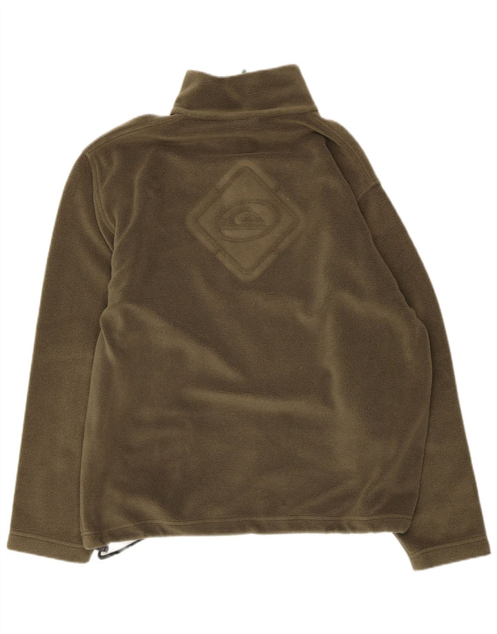 Quiksilver Herren-Fleecepullover mit Reißverschluss am Kragen, Größe S, Khaki, Polyester