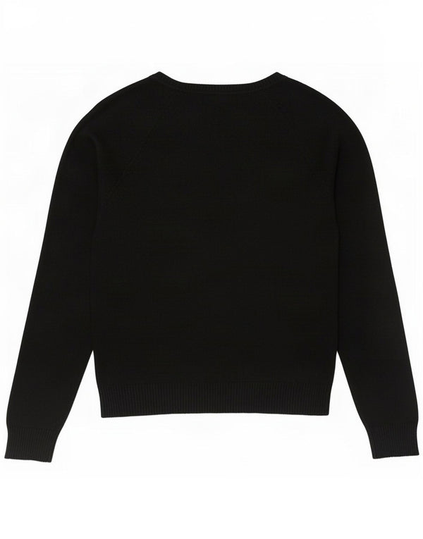 Zara Damen-Pullover mit V-Ausschnitt, Gr. 10, Größe S, Schwarz, Baumwolle