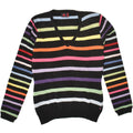 KAPPA Girls Slim V-Neck Jumper Sweater 15-16 Years XL Multicoloured | Vintage Kappa | Thrift | Second-Hand Kappa | Used Clothing | Messina Hembry 