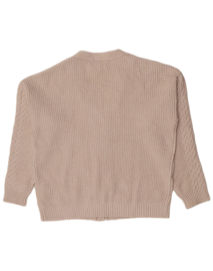 Marks & Spencer Damen-Cardigan-Pullover UK 14 Medium Beige Polyester