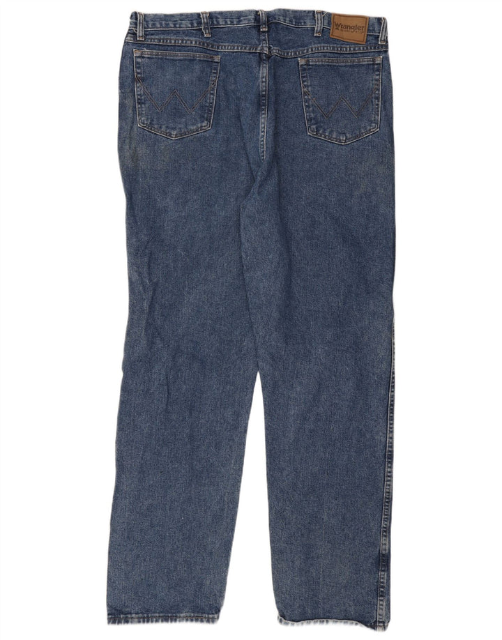 Wrangler Herren Straight Jeans W42 W34 Blaue Baumwolle