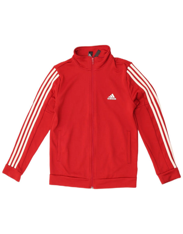 Adidas Damen Trainingsanzug Top Jacke UK 12/14 Mittelrotes Polyester