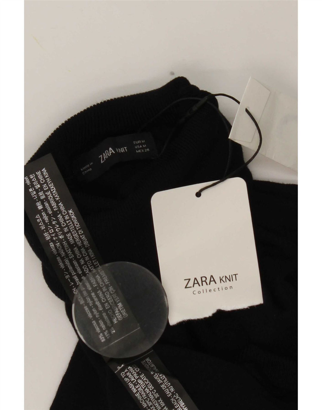 Rollkragenpullover für Damen von Zara, Gr. 12, mittleres Marineblau aus Viskose