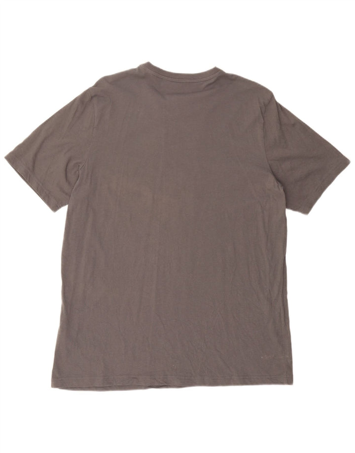 ADIDAS Herren Grafik T-Shirt Top Große graue Baumwolle