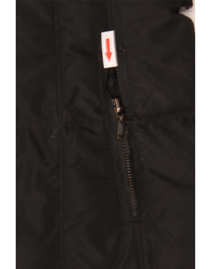 Zara Damen Wattierter Mantel UK 10 Small Schwarz Polyester