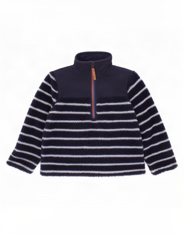Joules Baby-Jungen-Fleecepullover mit Reißverschluss am Hals, 18–24 Monate, marineblau gestreift