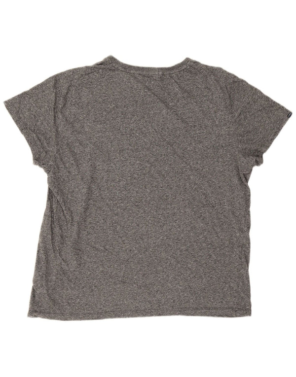 Superdry Damen T-Shirt Top UK 20 2XL Grau gefleckte Baumwolle