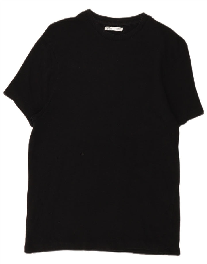 Zara Damen T-Shirt Top UK 10 Small Schwarz