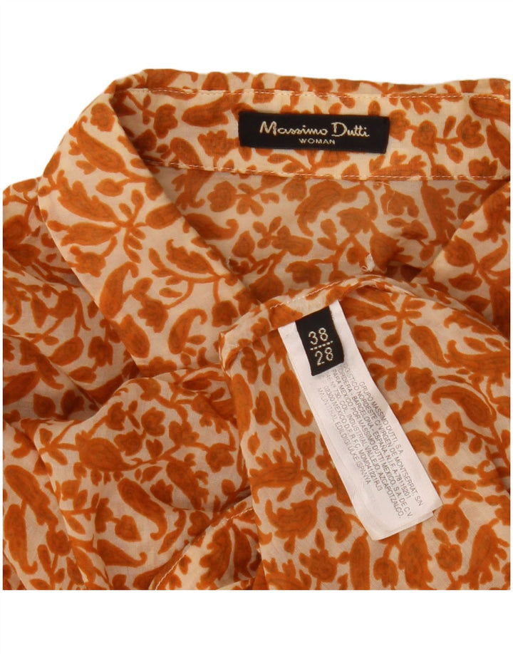 Massimo Dutti Damen 3/4-Ärmel-Hemdbluse EU 38 Small Beige Floral