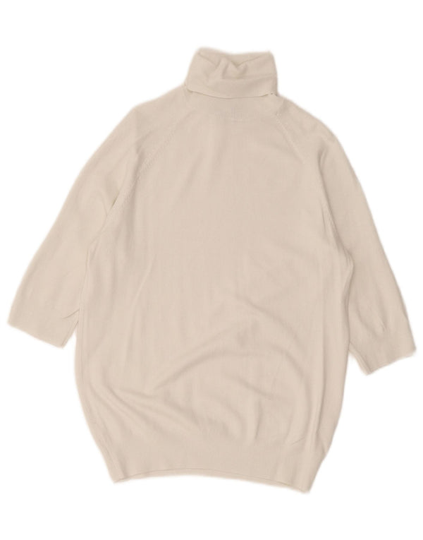 Zara Damen-Pullover mit Rollkragen, 3/4-Ärmel, Gr. 14, Weiß