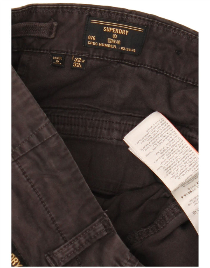 Superdry Herren gerade Cargohose W32 L29 schwarze Baumwolle