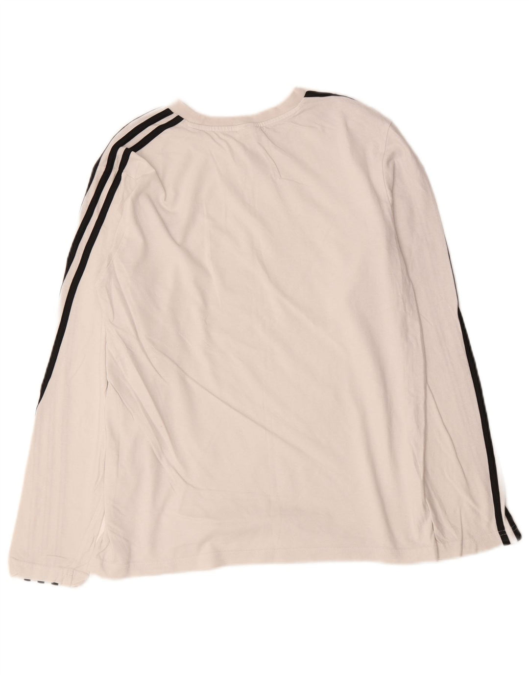 Adidas Damen Top Langarm UK 16/18 Große weiße Baumwolle