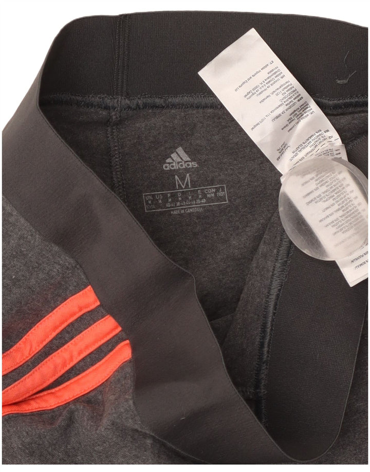 ADIDAS Damen Leggings UK 12/14 Mittelgraue Baumwolle