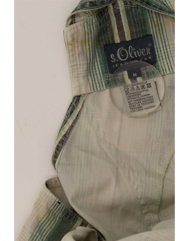 S.Oliver Damen-Latzhose, Größe M, W32, L29, grün kariert, Baumwolle