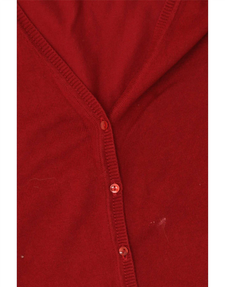 Zara Damen-Cardigan-Pullover UK 12 Mittelrote Baumwolle