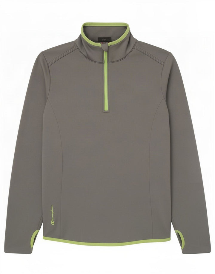 Champion Damen-Pullover-Trainingsanzugoberteil mit Reißverschluss, UK 12, Mittelgrau, Polyester