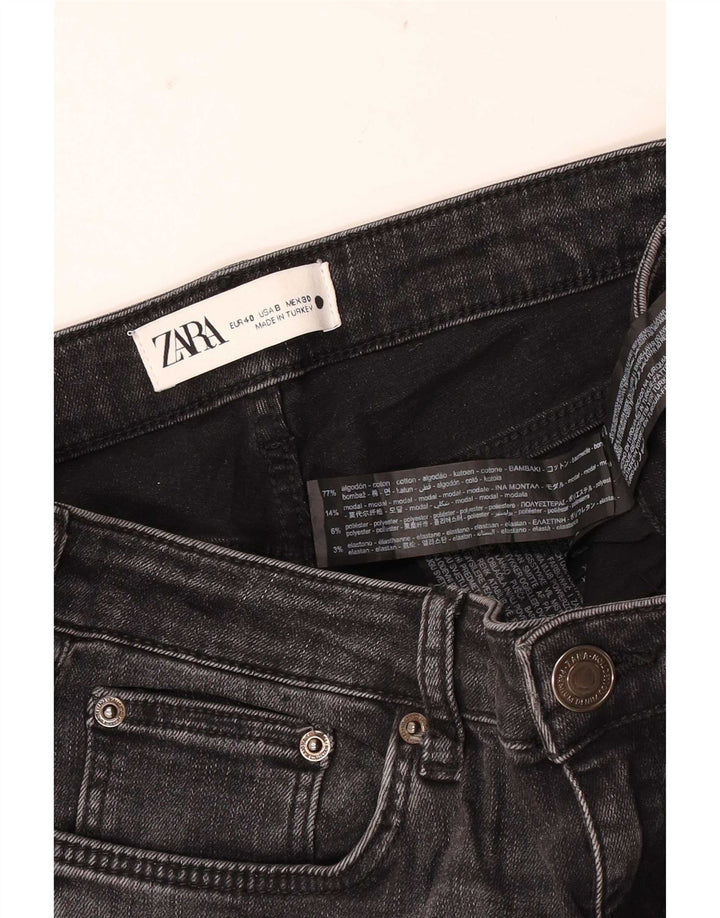 Zara Damen Slim Jeans EU 40 Medium W30 L28 Schwarze Baumwolle
