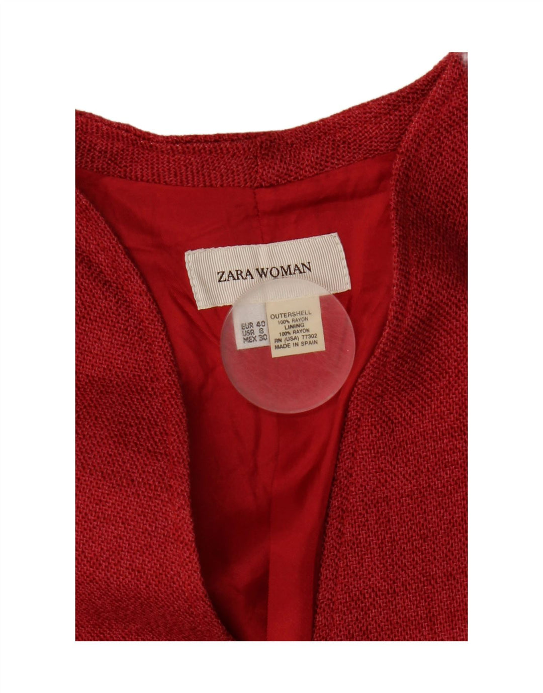 Zara Damen Blazerjacke EU 40 Mittelroter Rayon