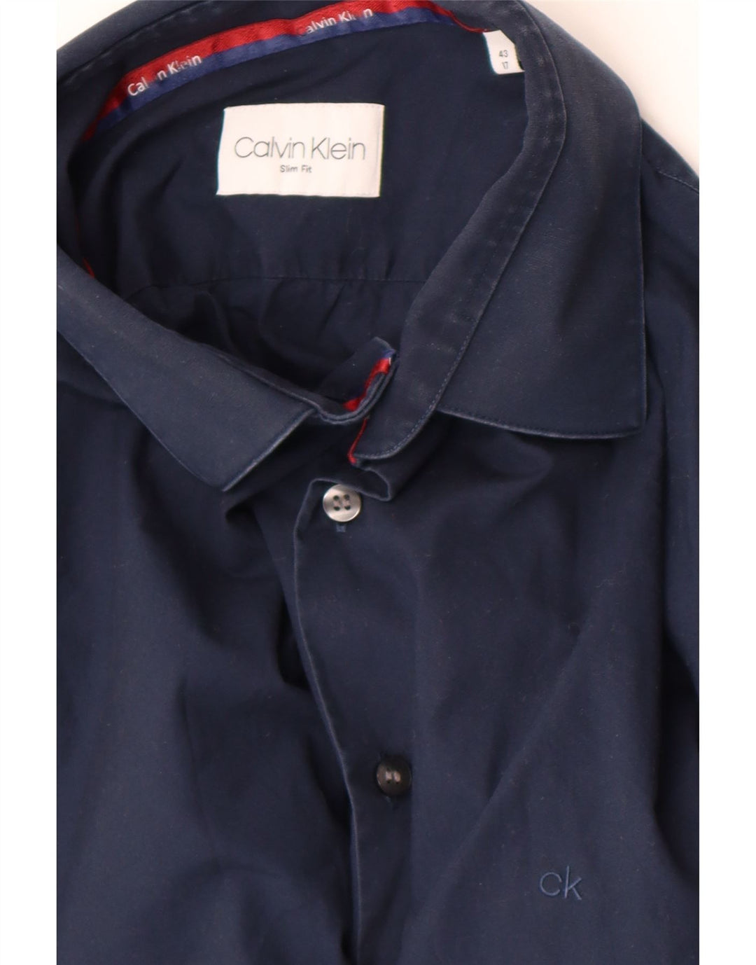 Calvin Klein Herren Slim Fit Hemd Größe 42 17 XL Marineblau