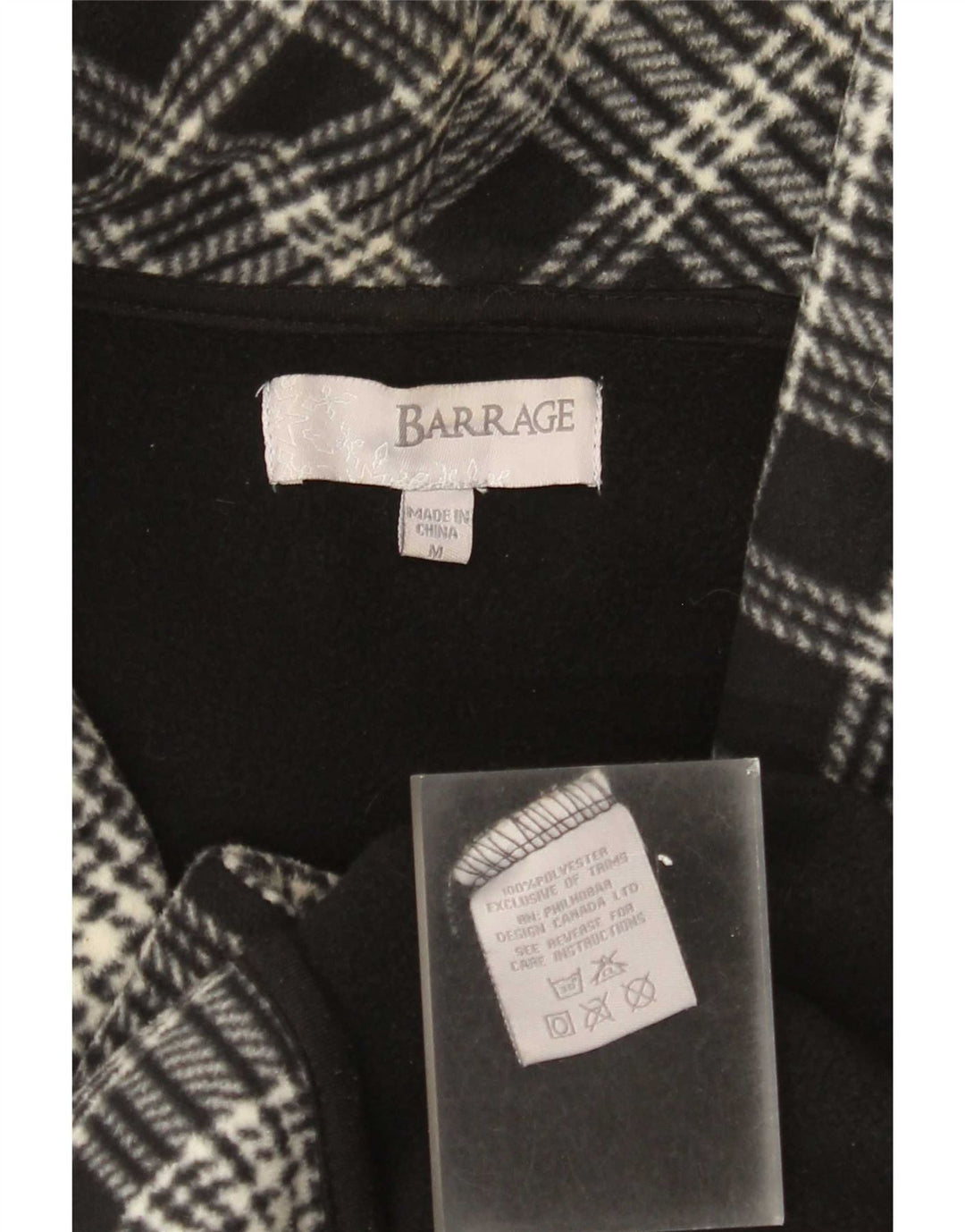 Barrage Fleece-Windjacke für Damen, UK 14, Mittelschwarz, kariertes Polyester