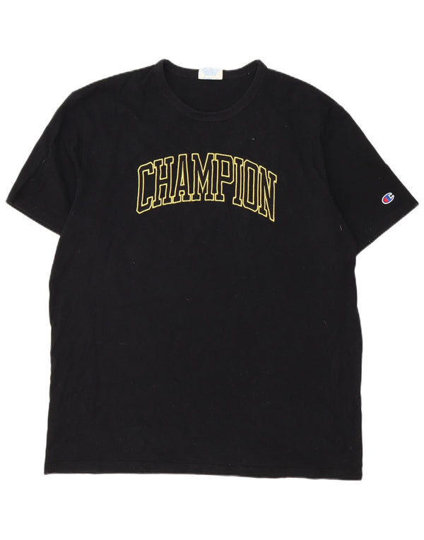 Champion Herren Grafik T-Shirt Top XL Schwarz Baumwolle