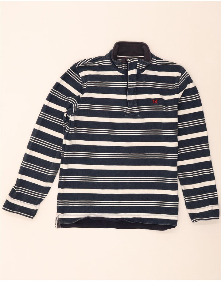Crew Clothing Herren-Sweatshirt mit Reißverschluss am Hals, mittleres Marineblau gestreift